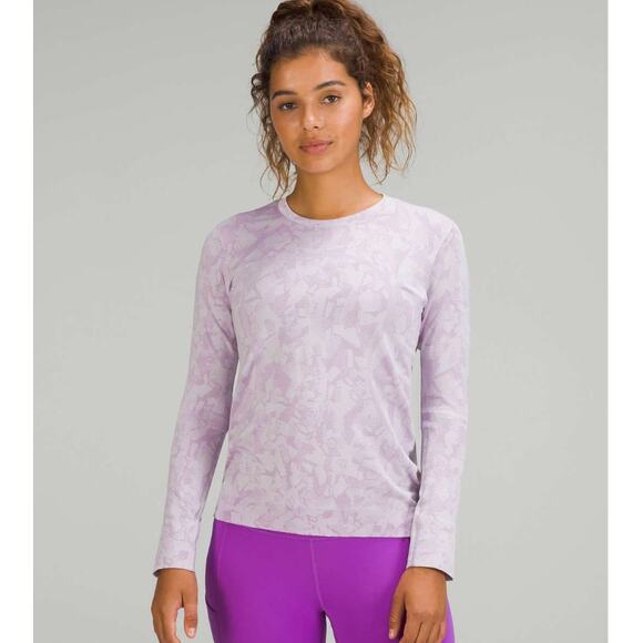 Lululemon Tops - Lululemon Swiftly Relaxed Long Sleeve Shirt Faint Lavender Mosaic Run Size 6